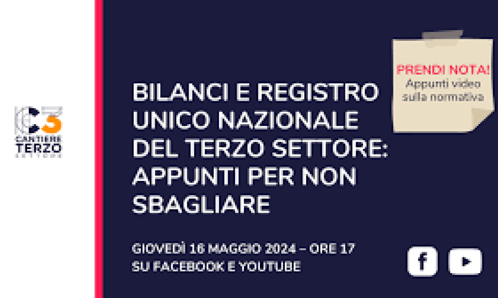 Bilanci e Registro unico nazionale del Terzo settore